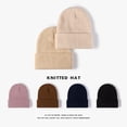 thumbnail image 3 of Guiexla Unisex Autumn Winter Solid Color Knitting Hat Beamless Thickened Beanie Hat Men Women Warm Hat Fashion Accessories, 3 of 8