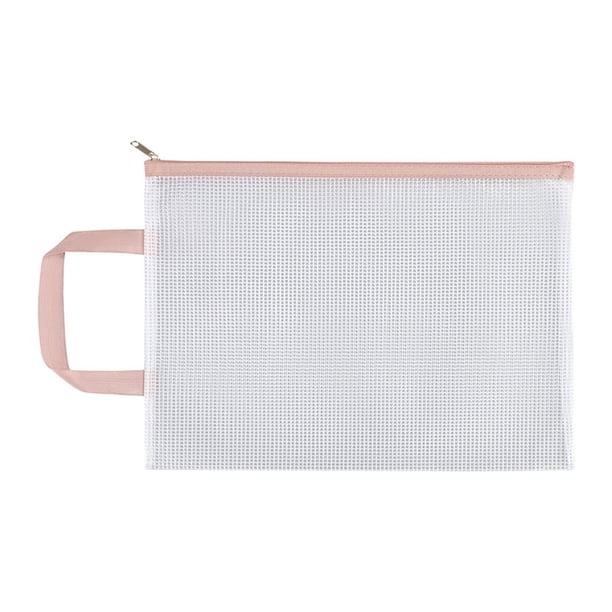 Bolsa de malla con cremallera, tamaño carta A4, de plástico transparente, impermeable, para guardar documentos, para viajes, escuela y oficina.