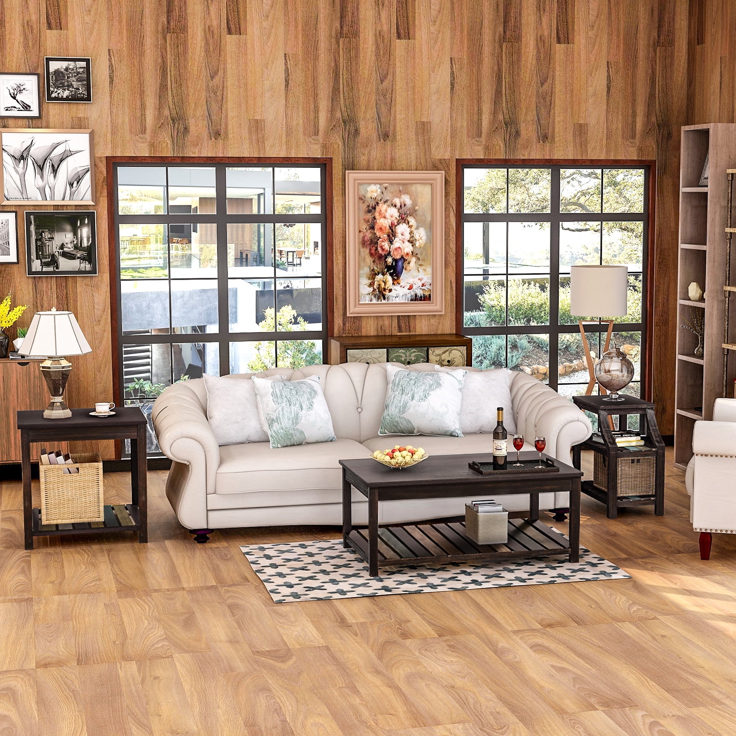 Wood Top Coffee Table Clearance! 43'' x 37'' x 18'' Studio Deluxe Rectangular Coffee Table, Wood