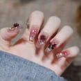 thumbnail image 2 of Y2k Nails 3D Rose Butterfly Designs Gradient Pink Fake Nails Press On Long Ballet False Nails Pearl Diamond Full Cover Nail Tips, 2 of 4