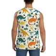 thumbnail image 4 of Daiia Dinosaurs and Tropical Leaves Printed Men's Tank Tops,Casual Soft Sleeveless Gym Muscle Shirts Bodybuilding Tee-X-Large, 4 of 8