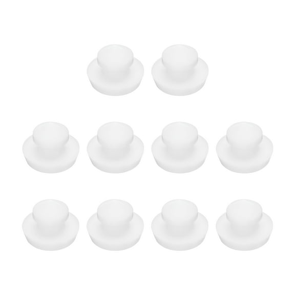 10pcs Hole Plug 1/4 Inch (6mm) Button Plugs Fit for 4mm Hole, Snap in Locking Hole Tube Plug Gel, White