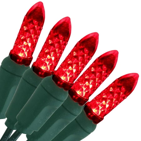 

Sunnydaze Electric Plug-In 70ct LED Indoor/Outdoor String Lights Faceted M6 Red - 21 Green Wire