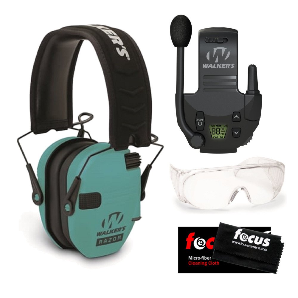 Walker’s Razor Shooting Muff (Light Teal) w/ Walkie Talkie & OTG