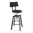 thumbnail image 2 of Home Square 2-Piece Distressed Wood Adjustable Stool Set in Dark Gray/Gun Metal, 2 of 4