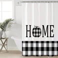 thumbnail image 4 of Fabric Shower Curtain, Home Pumpkin Black White Buffalo Plaid Bathroom Curtain with 12 Hooks Waterproof No Bad Odor Machine Washable Bath Curtains for Bathroom, Spa Room, Background Cloth, 36"x78", 4 of 6