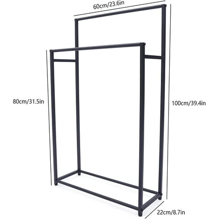 Standing Towel Rack 2 Tier Metal Towel Bar Stand Bathroom Towel Rack Holder