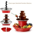 thumbnail image 2 of Leyeet 3-Tier Mini Chocolate Fountain Machine 10 Bamboo Skewers Removable Serving Tray 16-Ounce Chocolate Fondue Fountain for Party Birthday Wedding Chocolate Nacho Cheese BBQ Sauce Liqueurs (Red), 2 of 8