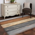 thumbnail image 5 of Farmhouse Haze Blue Brown Kitchen Runner Rug 2.7x5 Washable Runners for Hallway Non Slip Vintage Wooden Striped Large Area Rug Indoor Floor Carpet for Bathroom Laundry Entryway Bedroom Living Room, 5 of 8