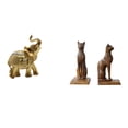 thumbnail image 1 of Estatua de y gato de resina, adorno de escritorio, escultura de animal, figura decorativa, sujetalibros, soporte de estante, artesanía de mes, 1 of 8
