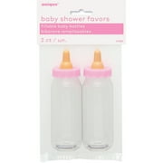 Fillable Plastic Baby Bottle Baby Shower Favors, 5 in, Blue, 2ct