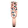 thumbnail image 4 of 0.17 ctw Wedding Band for Women - 18K Rose Gold Simulated Turquoise Stackable Eternity Ring, 4 of 6
