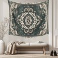 thumbnail image 5 of Green Boho Large Tapestry for Bedroom Wall Hanging Tapestry, Vintage Southwestern Geometric Abstract Ceiling Backdrop Tapestries Poster Blanket Wall Decor for Teens Room Living Room Dorm 86" x 104", 5 of 8