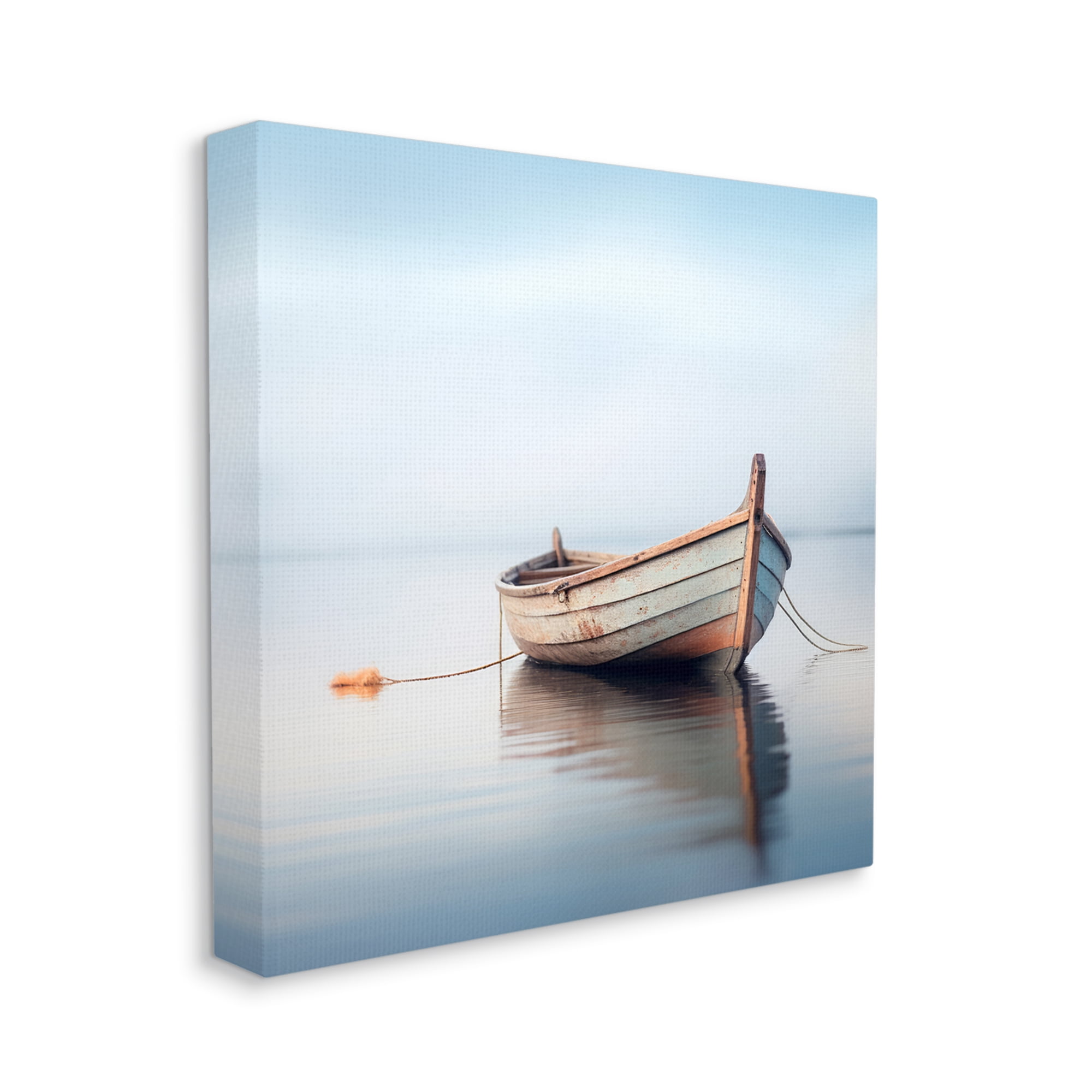 Stupell Industries Boat Floating in Fog Transportation Photography Gallery Wrapped Canvas Art Print Wall Art, 30 x 30