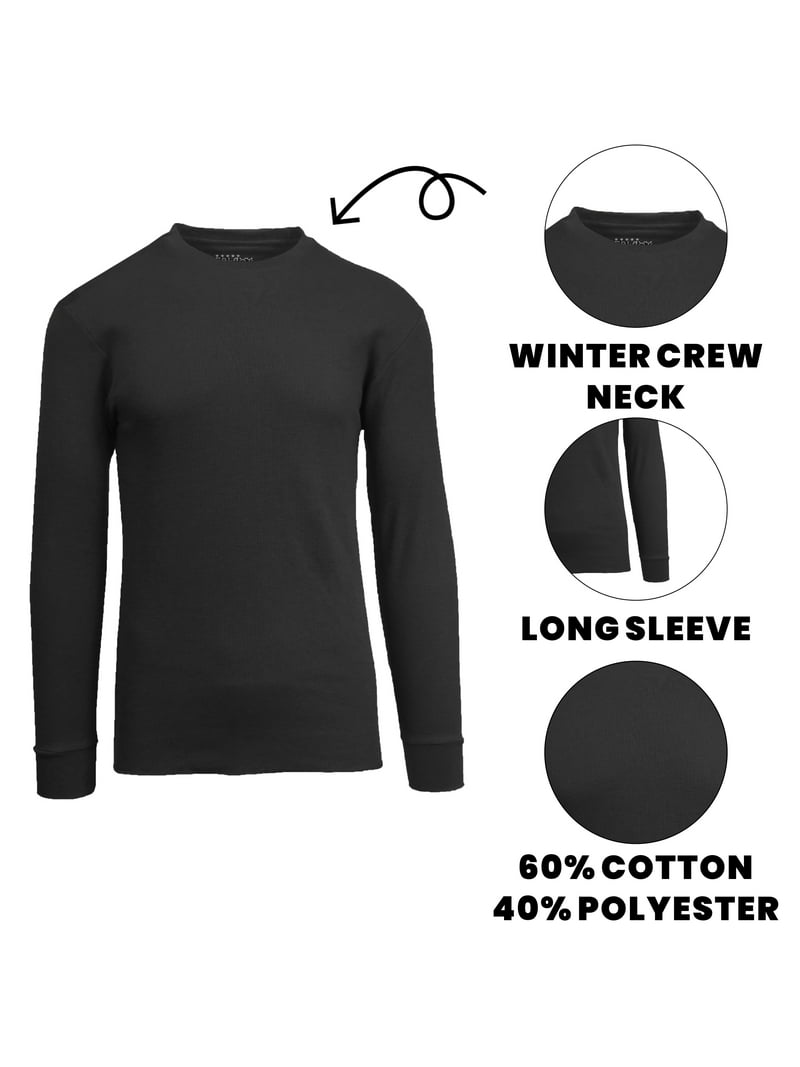 3-Pack Men's Long Sleeve Thermal Shirts (S-5XL) - Walmart.com