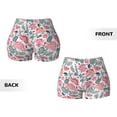 thumbnail image 5 of Kdxio Flower Leaves Print Workout Shorts for Women Seamless Soft Smooth Gym Yoga Scrunch Active Shorts, 5 of 9