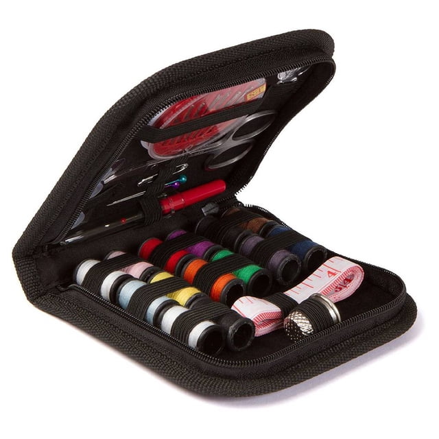 27 en 1 Kit de herramientas de costura esenciales Kit de caja de costura Kit de costura doméstica Juego de tijeras de aguja de hilo Eigraketly JJ17357-00