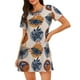 thumbnail image 1 of Easygdp Vintage Botanical Butterfly Art Camisón de manga corta para mujer, informal, estampado, 1 of 6