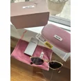 thumbnail image 4 of New MIU MIU Sunglasses Gold Metal Geometric Hexagon Gray Lens MU 56ZS Authentic, 4 of 6