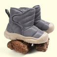 thumbnail image 2 of Quealent Baby Boys Girls Winter Warm Shoes Cozy Fleece Snow Boots Toddler Non-Slip Walking Shoes Infant Outdoor Water Resistance Faux Furry Booties Gray for Size 6, 2 of 5