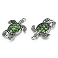 thumbnail image 4 of 100 pc Antique Silver Tone Alloy Connector Charms with Enamel Sea Turtle Lime Green 27x18.5x3.5mm Hole: 1.6mm, 4 of 4