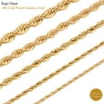 thumbnail image 3 of Infinique Creations - 18K Gold Plated Stainless Steel Rope Chain Bracelet Necklace Men Women 2-8mm, 3 of 7