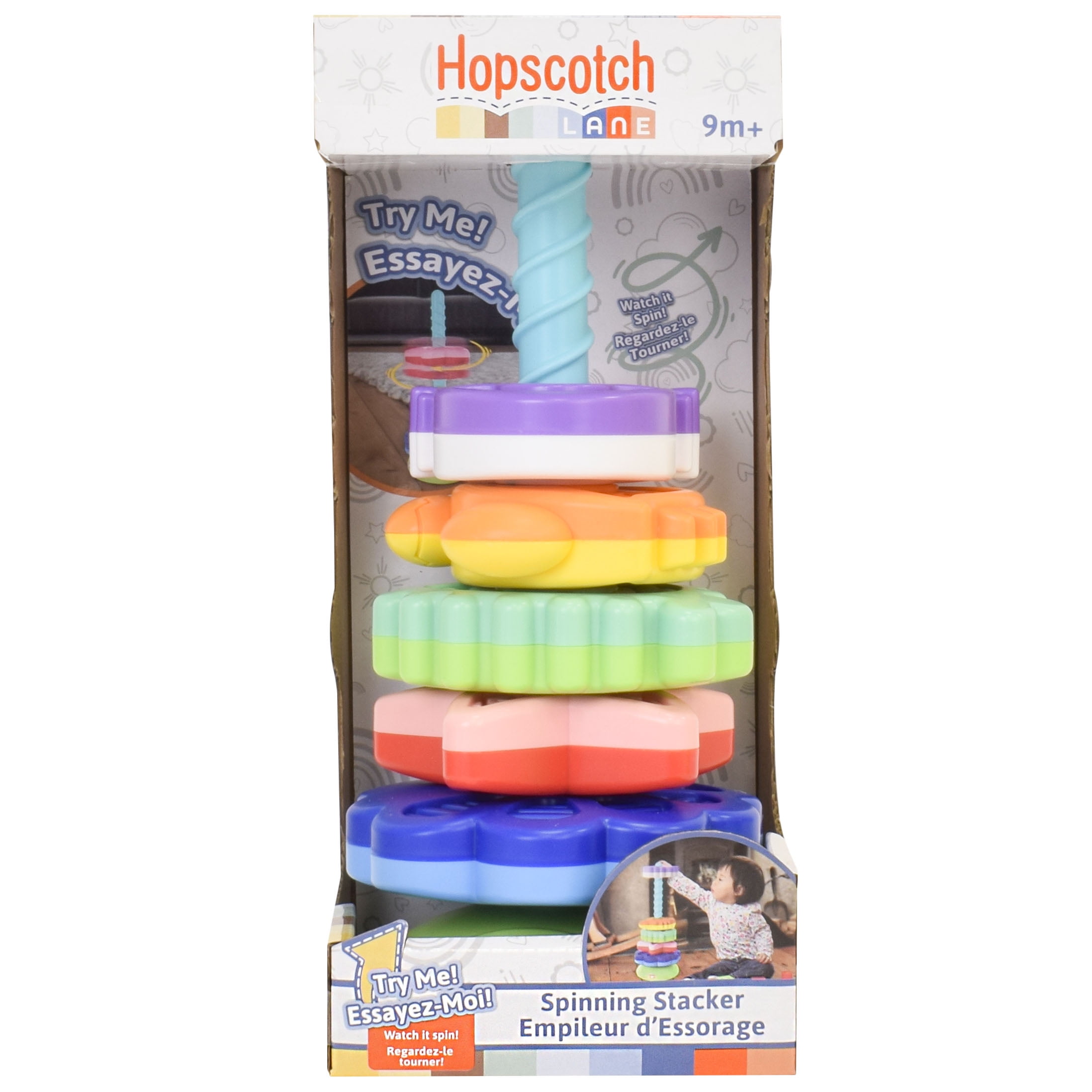 Hopscotch Lane Spinning Stacker Toy for Toddlers, Ages 12+ Months