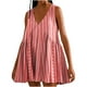 thumbnail image 1 of Vestido de Verano Casual, Vestido de Cuello en V sin Mangas Impreso Suelto Hecho de Poliéster Cómodo para el Uso Diario de Verano de Primavera, Vestido de Verano de Mujer, 1 of 5