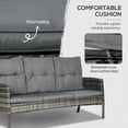 thumbnail image 4 of Outsunny Ensemble de Mobilier de Patio 6 Pcs avec Chaises, Ottomans, Sofa, Table, Coussins, 4 of 10