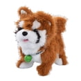 thumbnail image 2 of Juguete de peluche de perro eléctrico que camina, que habla, canta y brilla. Marrón, 2 of 9