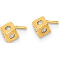 thumbnail image 2 of 14K Yellow Gold Polished Cz Cube Post Earrings (4.5 X 4.5) Made In Vietnam ye1948, 2 of 5