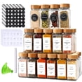 thumbnail image 1 of Jarros para especias DIMBRAH de vidrio, 120 ml, con etiqueta, 24 unidades, tapa de bambú, 1 of 7