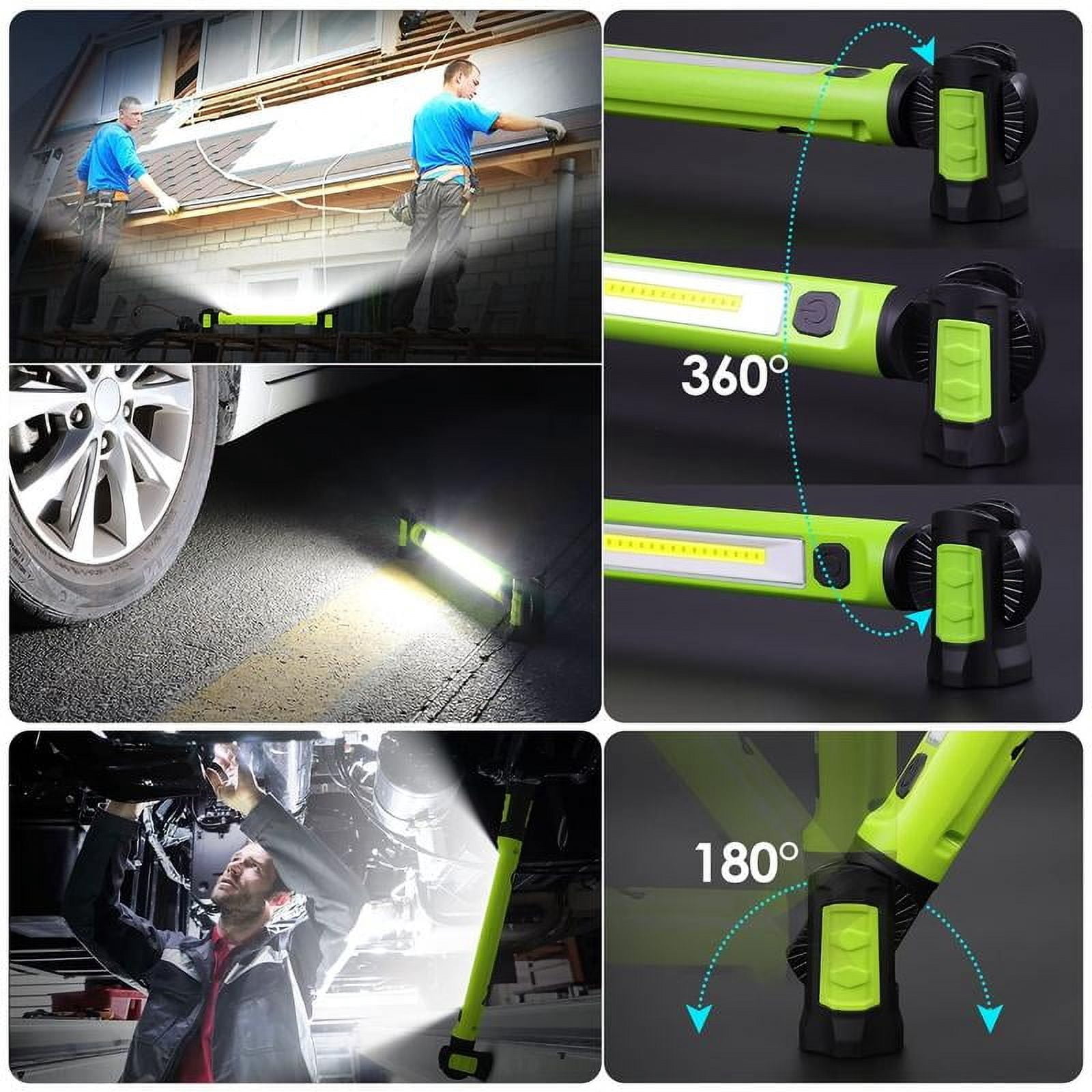 3000LM Worklight Flashlight, 5200mAh Rechargeable Underhood Lighting with Magnetic Base & Hanging Hooks, Handy Light for Car Repair/Garage/Job site/Power Outage/Emergency, Waterproof Durable Ledlight