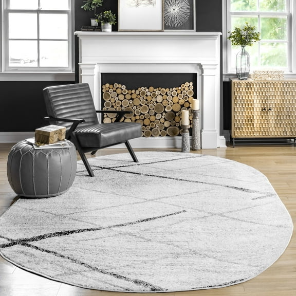 nuLOOM Thigpen Contemporary Area Rug, 3' x 5', Oval, Thigpen Grey