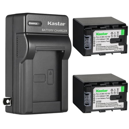 Kastar 2-Pack Battery and AC Wall Charger Replacement for JVC GZ-MS216 GZ-MS216AEU GZ-MS216BEU GZ-MS216REU GZ-MS216SEU GZ-MS230 GZ-MS230AU GZ-MS230AUC GZ-MS230AUS GZ-MS230BEU GZ-MS230BU GZ-MS230BUC