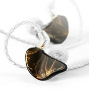 BASN MMCX Triple Driver in-Ear Monitors with Rich Bass, HiFi Stereo IEM Earphones with Upgraded Detachable Cables for Audiophiles Musicians (Golden-Black)
