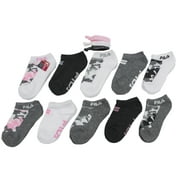 Fila Kids Girls 10-Pack Half Cushion No Show Socks with Hair Ties Camo - Blush, Girls Medium Shoe size 10-4