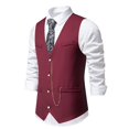 thumbnail image 3 of Bcfgryg Mens Fashion Stripes Retro Casual Suit Vest Men's Jacket Red M, 3 of 4