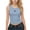 Blue, variant on Girls' Ribbed Crop Tank Top, Sleeveless Fitted Cami for Kids, Summer Casual Wear Breathable Stretchy Basic Vest