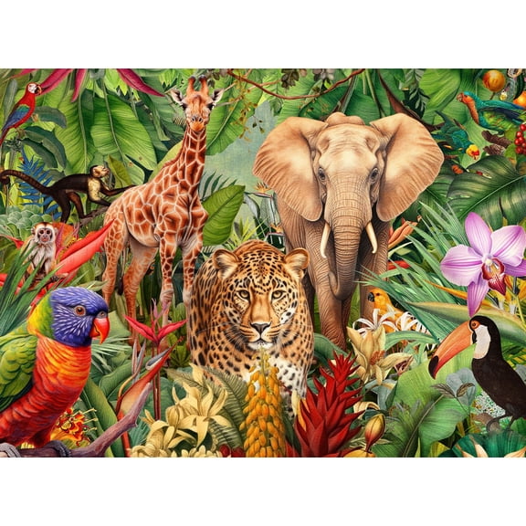 Springbok 500 Piece Jungle Animal Mashup Jigsaw Puzzle for Adults - Made in USA
