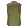 thumbnail image 5 of BADHUB Summer Tank Tops for Men Sleeveless Lapel 1/4 Zip Golf Tennis Workout Muscle Shirts Army Green L, 5 of 6