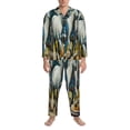 thumbnail image 3 of Rocae Running horses for Men's Pajamas Set Mens Pjs Sets Long Sleeve Button Down Sleepwear-Medium, 3 of 7