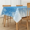 thumbnail image 4 of Nanqianyi Christmas Snowflake Light Blue Tablecloth 54 x 72 Inches, Winter Snowflake Printed Rectangle Table Cloth for Xmas Holiday Kitchen Supplies, 4 of 11