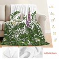 thumbnail image 5 of Spring Botanical Blanket Soft Cozy Warm Throw Blanket for Couch, Plush Fuzzy Flannel Fleece Blankets for Sofa, Watercolor Floral Flowers Leaves Retro Rustic Bed Blankets Gifts for Men, 40"x50", 5 of 9