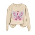 thumbnail image 2 of Women's Sweatshirt Breast Cancer Awareness Pink Ribbon Long Sleeve Crewneck Pullover Sweatshirt Comfortable Casual Streetwear, 2 of 4