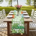 thumbnail image 4 of Table Runners 70 Inches Long Dress Scarves, St. Patrick's Day Farmhouse Coffee/Dining/Kitchen Table Decor, Holiday Table Runner, Green Shamrocks Truck Country Buffalo Plaid 13x70 Inch, 4 of 9