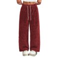 thumbnail image 3 of Women's Fleece Pajama Pants Mid Weight Warm Lounge Bottoms Drawstring Elastic Waist Casual Soft Sleepwear, 3 of 7