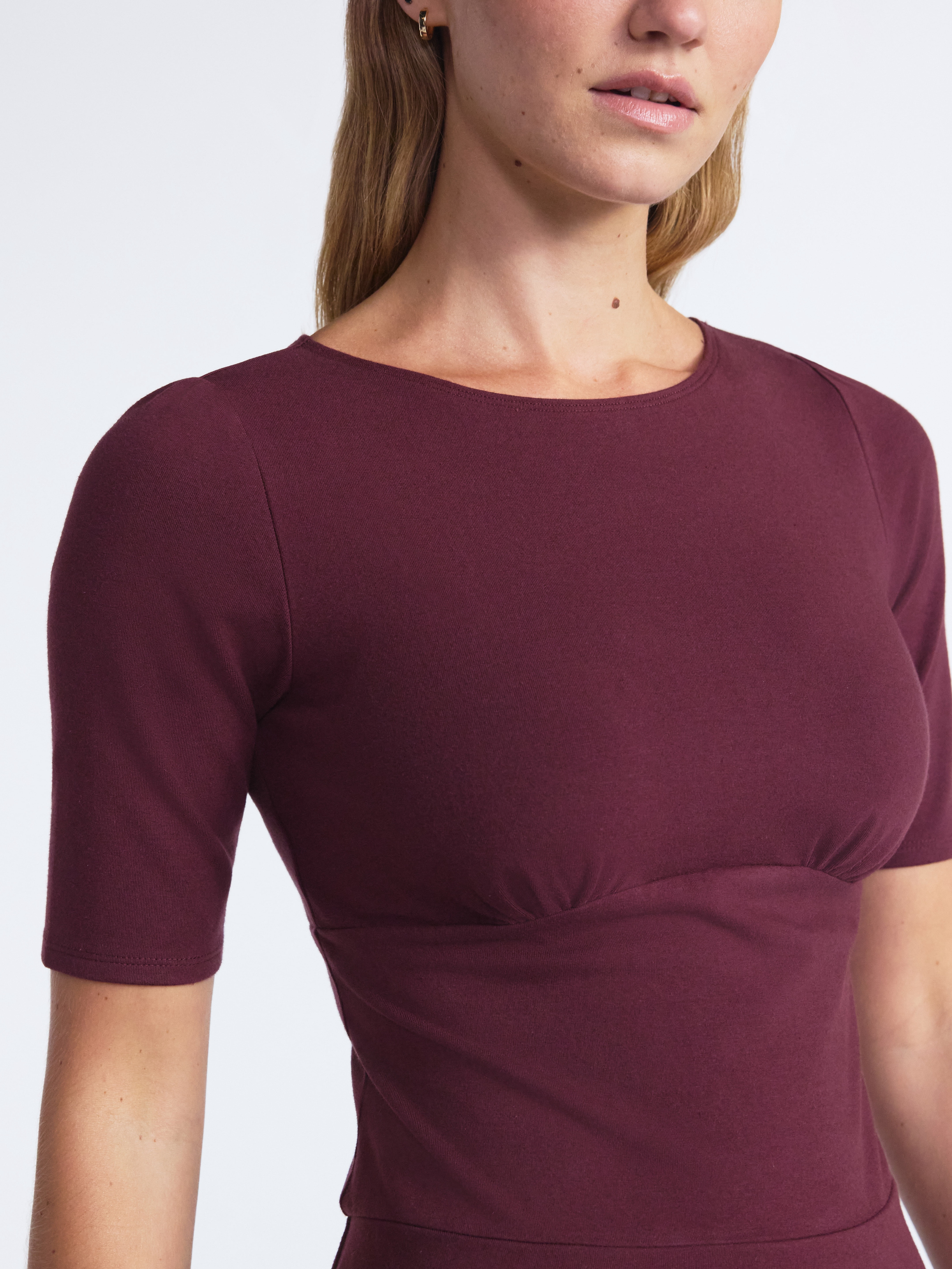 Scoop Women’s Knit Mini Skater Dress with Elbow Length Sleeves, Sizes XS-XXL