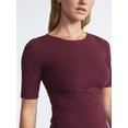 thumbnail image 4 of Scoop Women’s Knit Mini Skater Dress with Elbow Length Sleeves, Sizes XS-XXL, 4 of 5