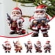 thumbnail image 1 of Adorno navideño de Papá Noel - Colgante acrílico de doble cara para coche, teléfono, bolso y decoración de árbol con cordón dorado, 1 of 3